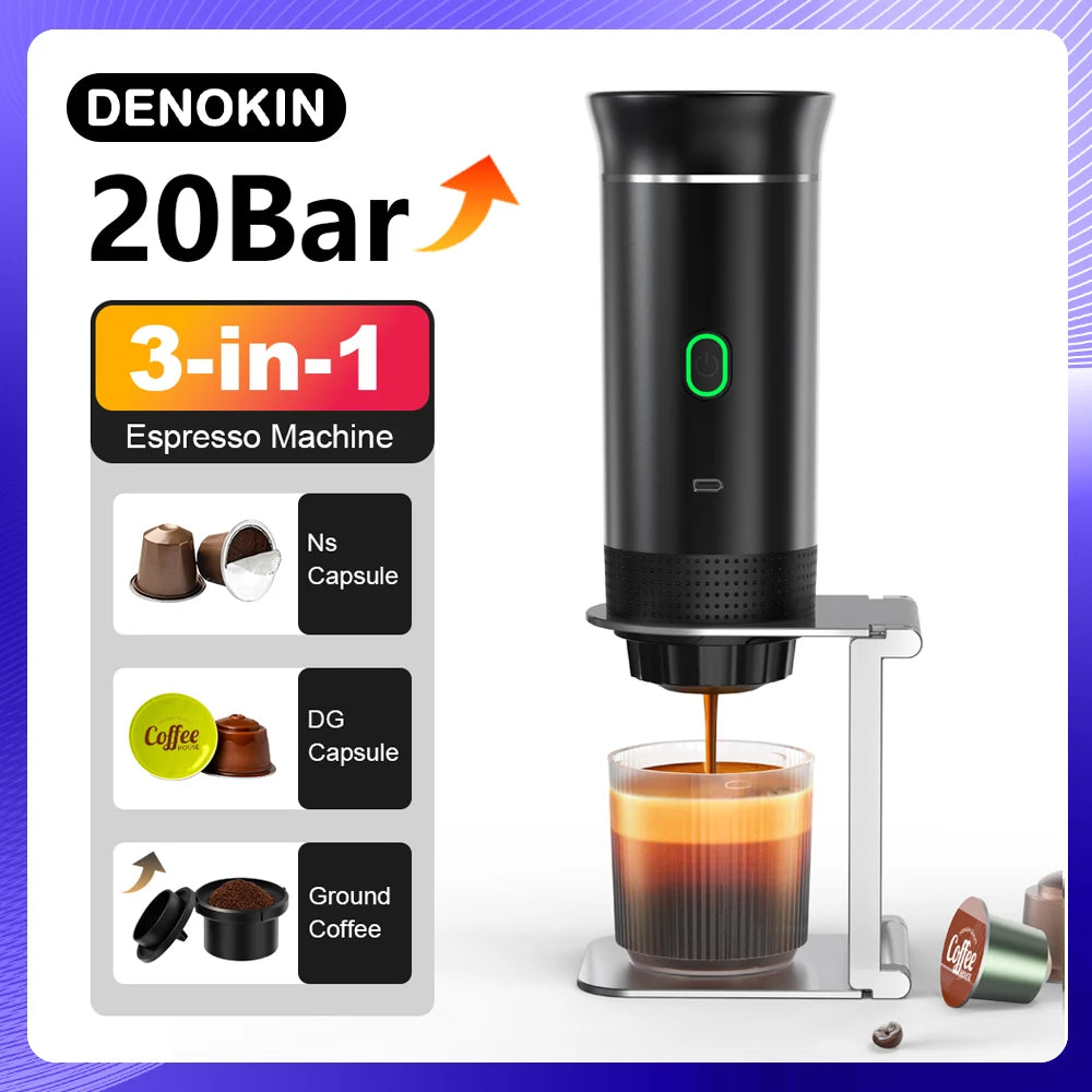 BaristaGo™ Portable Car Espresso Machine - 20Bar 3-in-1 Wireless Coffee Maker | Drink Real Espresso Anywhere