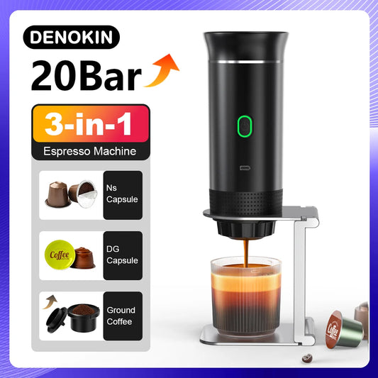 BaristaGo™ Portable Car Espresso Machine - 20Bar 3-in-1 Wireless Coffee Maker | Drink Real Espresso Anywhere