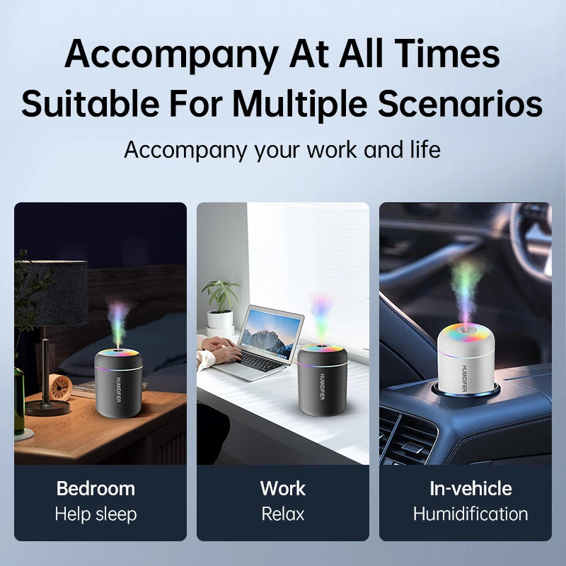 AuraMist™ Car Aroma Diffuser - Color-Changing LED Humidifier | Transform Every Drive Into a Spa Experience