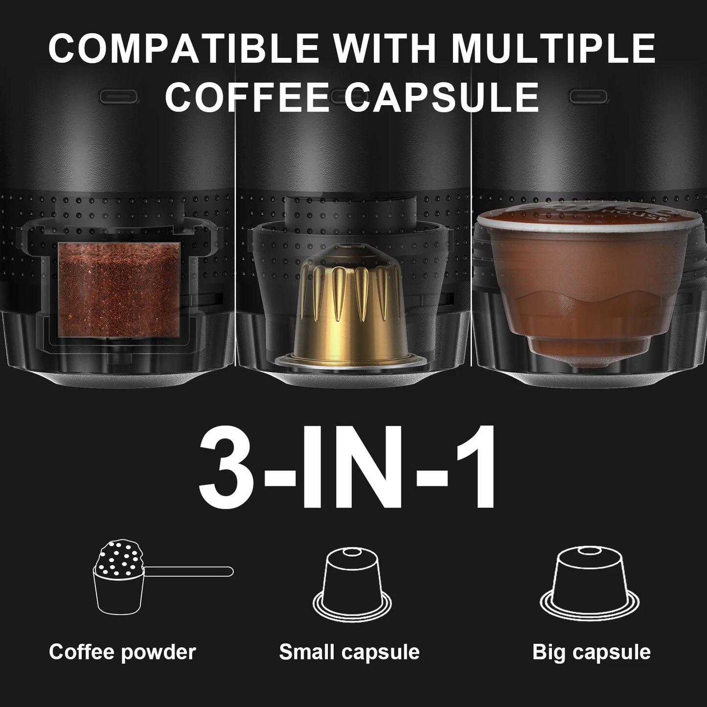 BaristaGo™ Portable Car Espresso Machine - 20Bar 3-in-1 Wireless Coffee Maker | Drink Real Espresso Anywhere