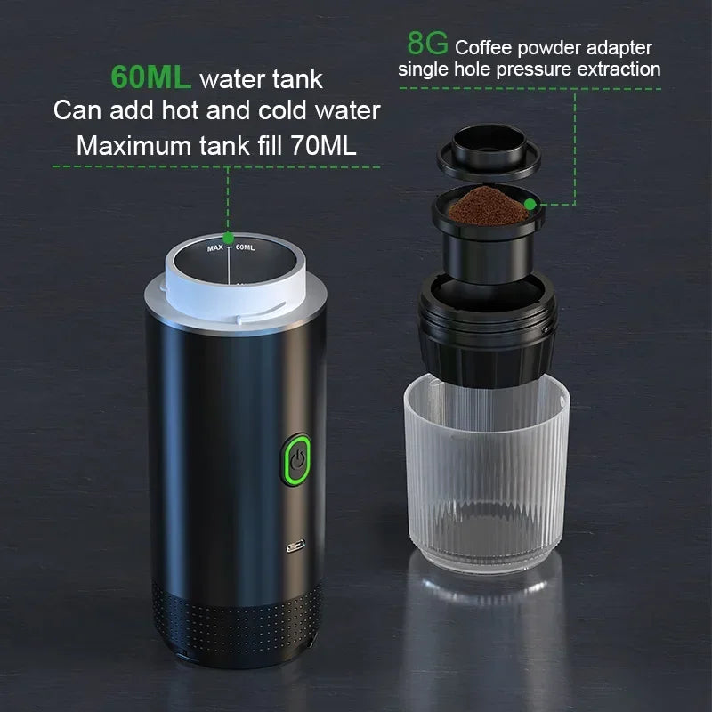 BaristaGo™ Portable Car Espresso Machine - 20Bar 3-in-1 Wireless Coffee Maker | Drink Real Espresso Anywhere