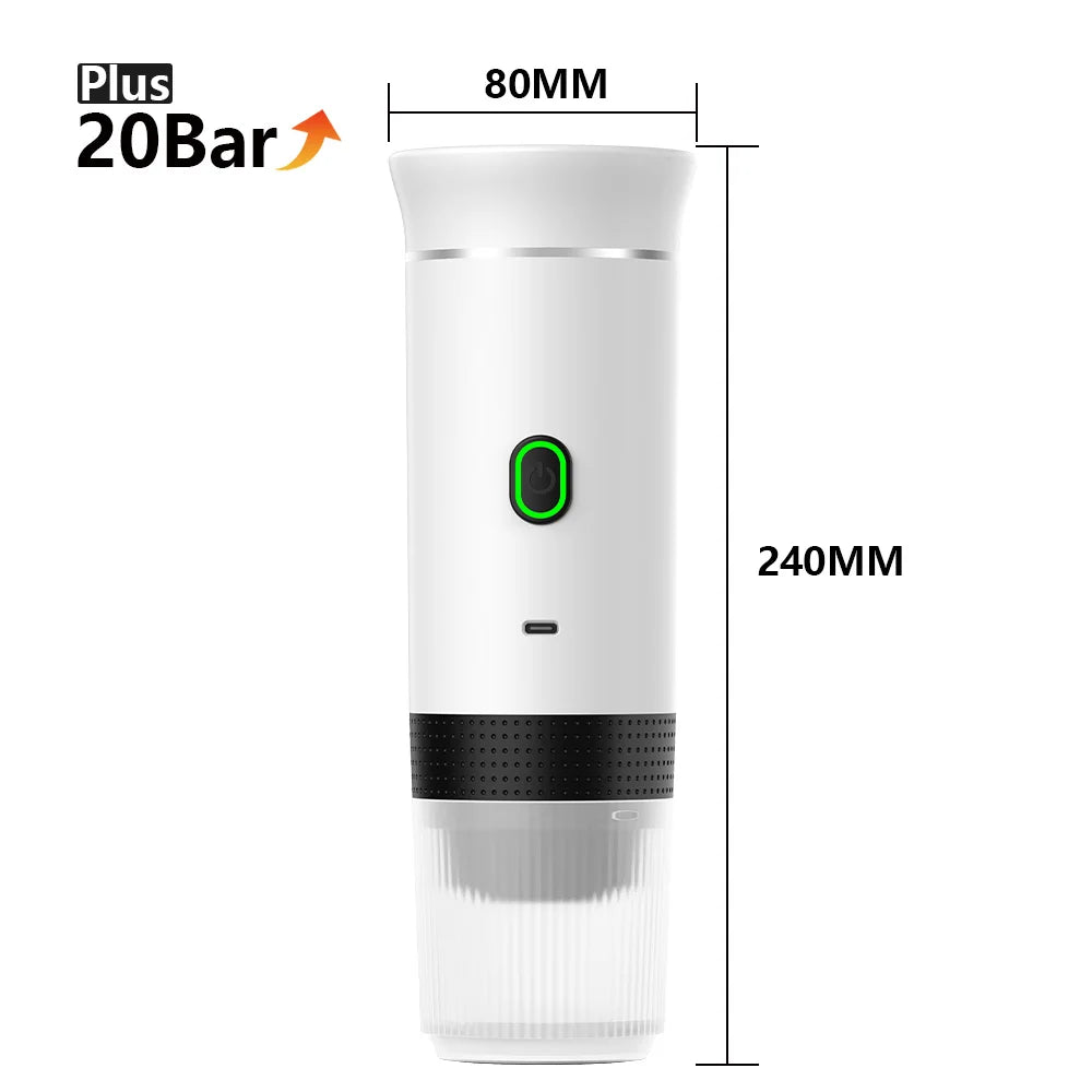 BaristaGo™ Portable Car Espresso Machine - 20Bar 3-in-1 Wireless Coffee Maker | Drink Real Espresso Anywhere