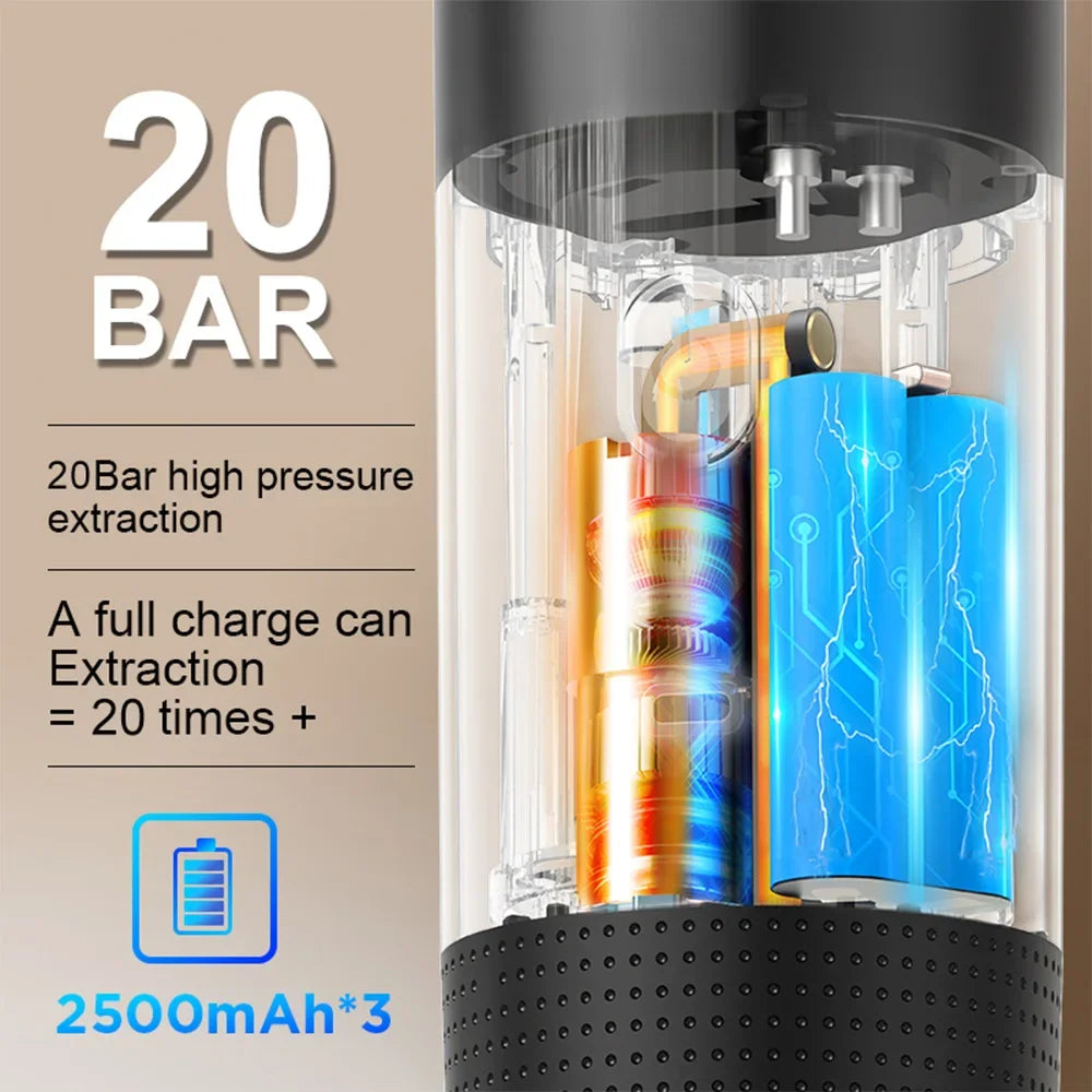 BaristaGo™ Portable Car Espresso Machine - 20Bar 3-in-1 Wireless Coffee Maker | Drink Real Espresso Anywhere