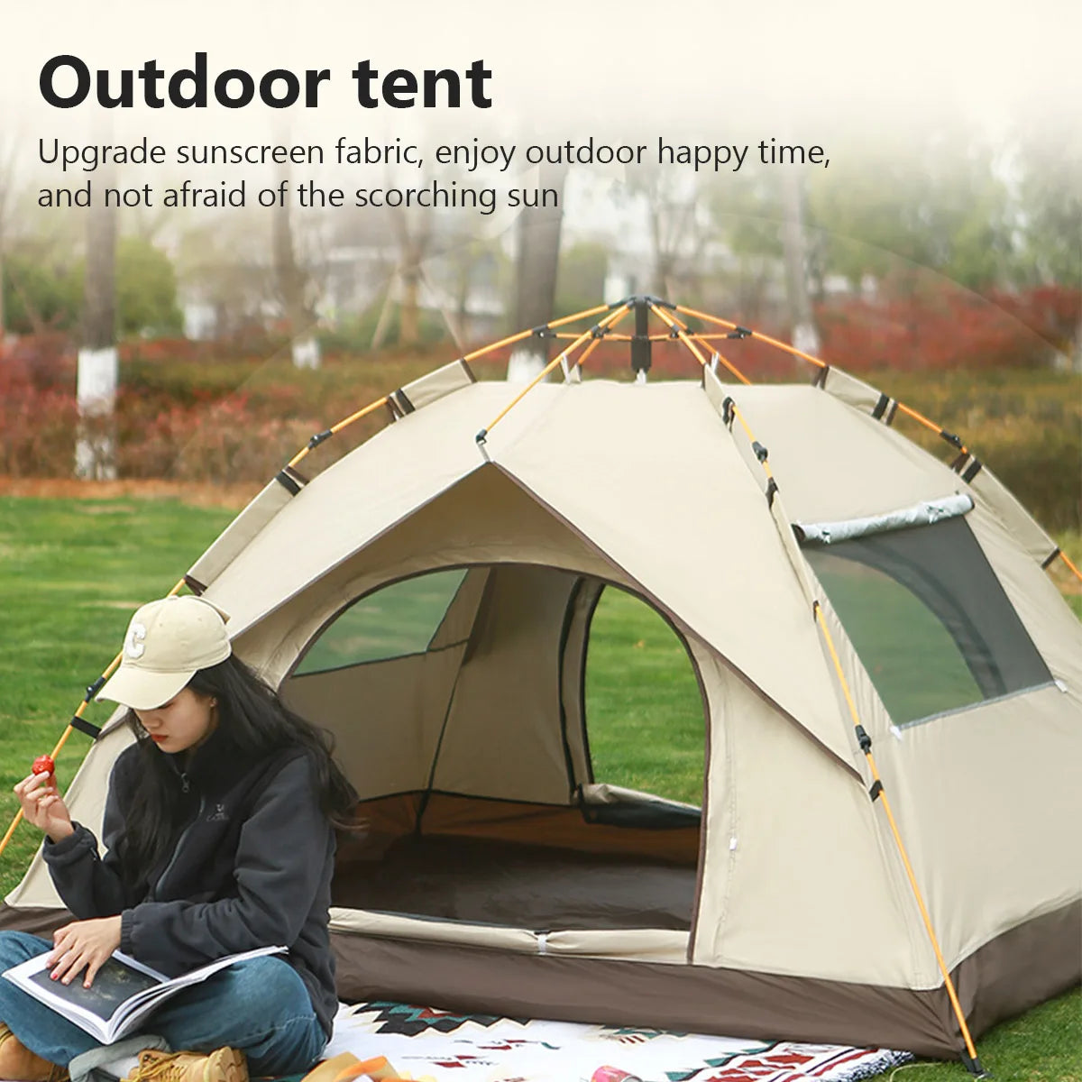 Outdoor Folding Camping Tent Portable Waterproof Sunshine-proof Automatic Easy Setup Tent For Camping Beach Picnic Barbecue