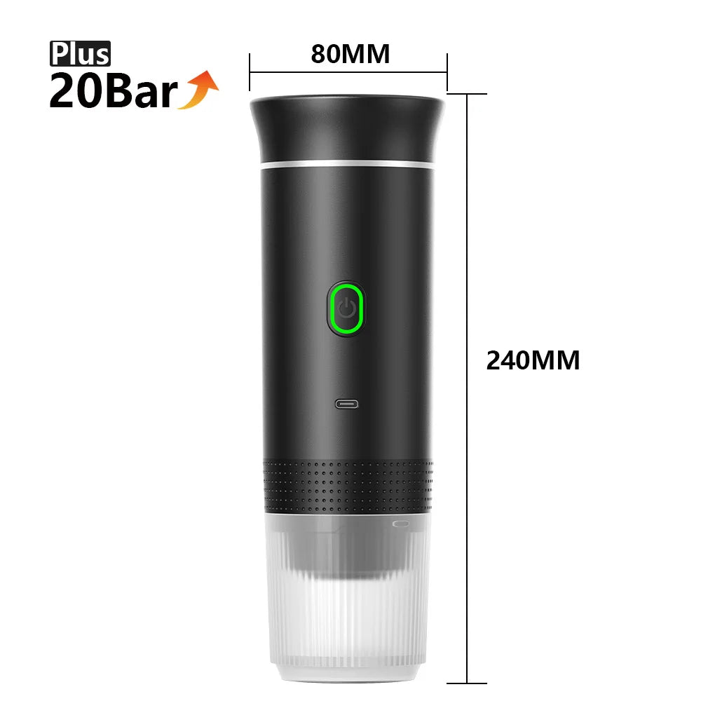 BaristaGo™ Portable Car Espresso Machine - 20Bar 3-in-1 Wireless Coffee Maker | Drink Real Espresso Anywhere