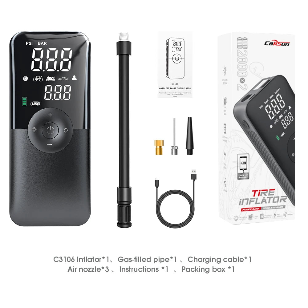 TireGuard™ Portable Cordless Tire Inflator - Smart Digital LCD Air Compressor | Never Get Stranded With A Flat Again